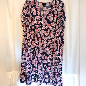 Lane Bryant Floral Midi Dress - Pink and Blue
